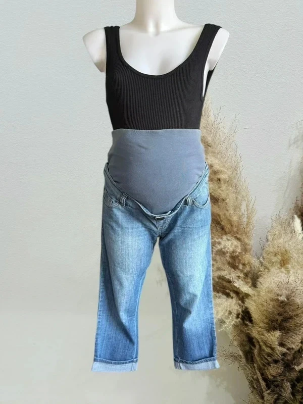 Jeans pantacourt de grossesse Calinkalin T38/M bleu